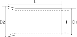 Technische Zeichnung: Herth + Buss Kabelendhülse DIN ISO 46228, 6,0 mm², verzinnt, 50 251 760
