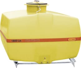 Produktbild: Cemo Fass 1.800 l Klappdeckel mittig, mit Stahlkufen, GFK, rechteckig, gelb, 7696