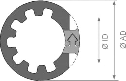 Technische Zeichnung: Herth + Buss Abstandhalter Clipfixcyle Ø innen 16,9 x 30 mm