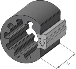 Technische Zeichnung: Herth + Buss Abstandhalter Clipfixcyle Ø innen 16,9 x 30 mm