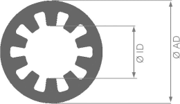 Technische Zeichnung: Herth + Buss Abstandhalter Classicfixbasic Ø innen 13 x 15 mm