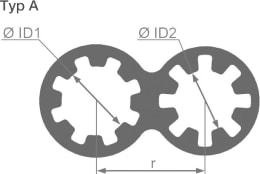 Technische Zeichnung: Herth + Buss Abstandhalter Clipfixtwins Ø innen 22,5, 22,5 x 25 mm