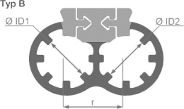 Technische Zeichnung: Herth + Buss Abstandhalter Clipfixtwins Ø innen 22,5, 22,5 x 25 mm
