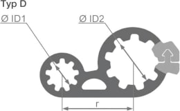 Technische Zeichnung: Herth + Buss Abstandhalter Clipfixtwins Ø innen 22,5, 22,5 x 25 mm