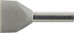 Produktbild: Herth + Buss Kabelendhülse Duo DIN ISO 46228/4 0,75 mm², grau, teilisoliert, 50 252 181