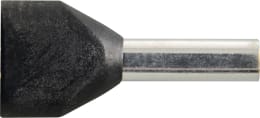 Produktbild: Herth + Buss Kabelendhülse Duo DIN ISO 46228/4 1,5 mm², schwarz, teilisoliert, 50 252 183
