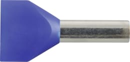 Produktbild: Herth + Buss Kabelendhülse Duo DIN ISO 46228/4 2,5 mm², blau, teilisoliert, 50 252 184