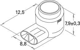 Technische Zeichnung: Herth + Buss Kabelverbinder mit Gel, 2-polig, Kabel 0,13 – 0,35 mm², gelb, 50 252 590