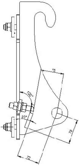 Technische Zeichnung: Düvelsdorf Anschraubplatte D-Lock, D-Lock S für Radlader Atlas 32 – 40