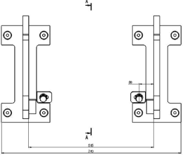 Technische Zeichnung: Düvelsdorf Anschraubplatte D-Lock, D-Lock S für Radlader Atlas 32 – 40
