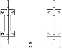 Technische Zeichnung: Düvelsdorf Anschraubplatte D-Lock, D-Lock S für Radlader Volvo L20 – 25