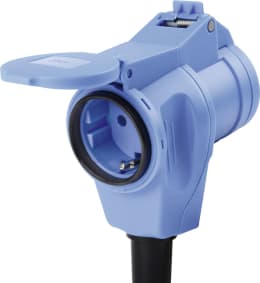 Produktbild: Herth + Buss Adapterkabel 1,5 m, 230 V, 16 A, Stecker CEE 2-polig/Steckdose CEE 2-/3-polig, mit Deckel
