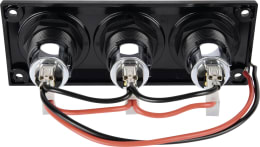 Produktbild: Herth + Buss Steckdose 1-polig, 12 – 24 V, 20 A, Flachsteckhülse 6,3 mm, Kunststoff, 3 x Steckanschluss
