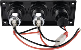 Produktbild: Herth + Buss Steckdose 1-polig, 12 – 24 V, 20 A, 2 x USB 5 V/2.500 mA, mit Überspannungsschutz