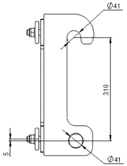 Technische Zeichnung: Düvelsdorf Anschraubplatte D-Lock, Giant 802 mm