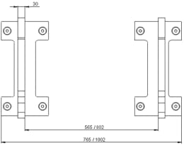 Technische Zeichnung: Düvelsdorf Anschraubplatte D-Lock, Giant 802 mm