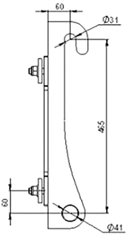 Technische Zeichnung: Düvelsdorf Anschraubplatte D-Lock, D-Lock S für Radlader JCB 406 – 409