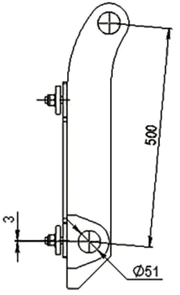 Technische Zeichnung: Düvelsdorf Anschraubplatte D-Lock für Radlader Terex TL 80 – 120