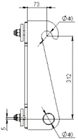 Technische Zeichnung: Düvelsdorf Anschraubplatte D-Lock für Radlader Liebherr 507 – 509 Z-Kinematik