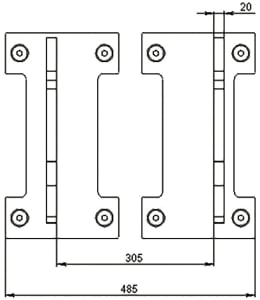 Technische Zeichnung: Düvelsdorf Anschraubplatte D-Lock, D-Lock S für Radlader Kramer 180 – 350