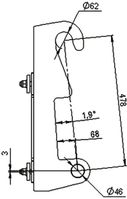 Technische Zeichnung: Düvelsdorf Anschraubplatte D-Lock, D-Lock S für Teleskoplader Dieci Agri Pivot T40 – T70
