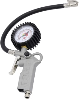 Produktbild: Airpress Reifenfüllprüfer, 0 bis 12 bar, 1/4 IG unten, vertikales Manometer, doppelte Skala (bar/psi)