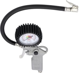 Produktbild: Airpress Reifenfüllprüfer, 0 bis 12 bar, 1/4 IG unten, vertikales Manometer, doppelte Skala (bar/psi)