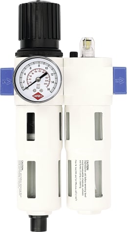 Produktbild: Airpress Wartungseinheit 1/2 AG, Ansaugleistung 2.620 l/min, vertikales Manometer, doppelte Skala (Bar/PSI)