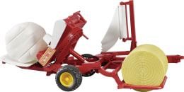 Produktbild: Bruder® Modell McHale Ballenwickler mit schwarzem und ockerbraunem Rundballen 1:16