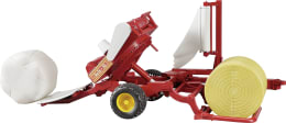 Produktbild: Bruder® Modell McHale Ballenwickler mit schwarzem und ockerbraunem Rundballen 1:16