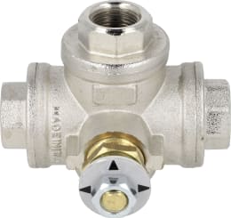 Produktbild: BAUER Dreiwegehahn 3/8 IG, T-Bohrung, für Abschaltventil Regenmaschine Rainstar A1, A2