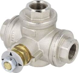 Produktbild: BAUER Dreiwegehahn 3/8 IG, T-Bohrung, für Abschaltventil Regenmaschine Rainstar A1, A2