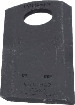 Produktbild: Pöttinger Kreiselmäherklinge Durastar 116 x 48 x 4 mm links, gedreht, für Mähwerrk Novacat, 434.962