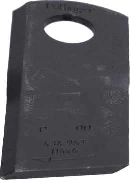 Produktbild: Pöttinger Kreiselmäherklinge Durastar 116 x 48 x 4 mm rechts, gedreht, für Mähwerrk Novacat, 434.963
