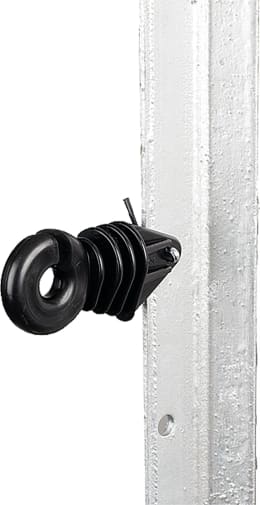 Produktbild: Patura Ringisolator mit Splint, schwarz für Winkelstahlpfahl