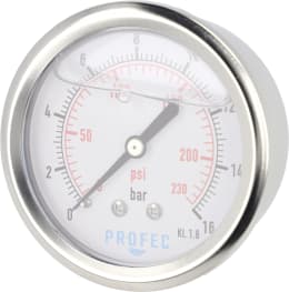Produktbild: Glyzerin-Manometer 0 bis 16 bar, Anschluss 1/4 AG hinten, Ø außen 63 mm