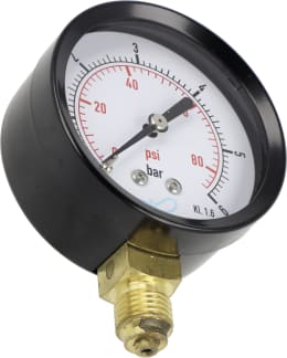 Produktbild: Manometer 0 bis 6 bar Trocken, Anschluss 1/4 AG unten, Ø außen 63 mm