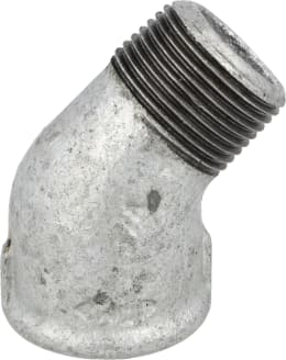 Produktbild: Winkelstück Nr. 121 45 ° Innengewinde zöllig, Außengewinde zöllig, Temperguss, verzinkt, Profec