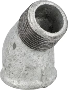 Produktbild: Winkelstück Nr. 121 45 ° Innengewinde zöllig, Außengewinde zöllig, Temperguss, verzinkt, Profec