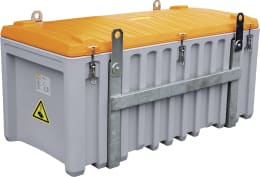 Produktbild: Cemo Werkzeugkiste CEMbox 750 l 170 x 80 x 86 cm, mit Kranösen und Krangestell, PE (Polyethylen), grau, orange