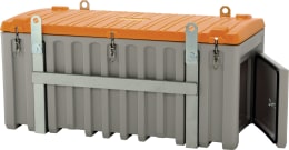 Produktbild: Cemo Werkzeugkiste CEMbox 750 l 170 x 80 x 86 cm, mit Kranösen, Krangestell und Seitentür, PE (Polyethylen)