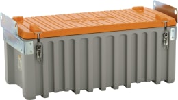 Produktbild: Cemo Werkzeugkiste CEMbox 250 l 124 x 57 x 60 cm, mit Kranösen und Krangestell, PE (Polyethylen), grau, orange