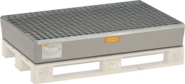 Produktbild: Cemo Auffangwanne mit verzinktem Stahlgitterrost auf Palette, 140 l Volumen