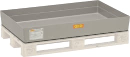 Produktbild: Cemo Auffangwanne 150 l aus Stahl, grau, auf Europalette mit Arretierungsnocken