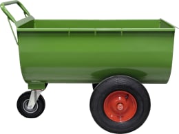 Produktbild: Growi® Futterwagen LL grün mit zwei Rädern und Schiebegriff, ohne Trennwand und Deckel