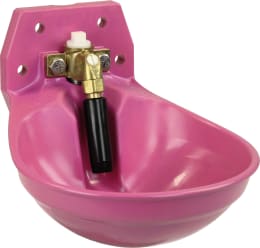 Produktbild: Suevia Tränkebecken Mod. 12P-MS 3/4 pink mit Messing-Rohrventil, 100.0122