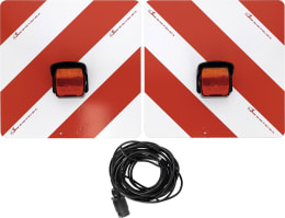 Produktbild: Warntafelsatz Folie Typ 1 links/rechts 423 x 423 mm rot, weiß, beidseitig, LED-Positions-/Schlussleuchte