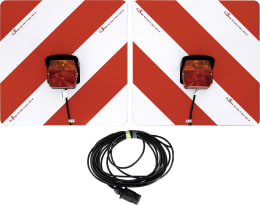 Produktbild: Warntafelsatz Folie Typ 1 links/rechts 423 x 423 mm rot, weiß, beidseitig, Positions-/Schlussleuchte, 7-polig