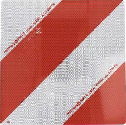 Produktbild: Warntafel Folie Typ 3 links/rechts 282 x 282 mm rot, weiß, beidseitig beklebt, ohne Beleuchtung, Stahl, verzinkt