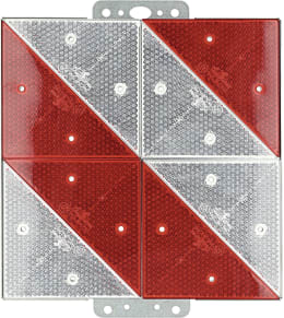 Produktbild: Warntafel rechts 285 x 285 mm rot, weiß, reflektierend, Kunststoff, Stahl, verzinkt